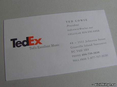 Оригинальная визитка TEDEX